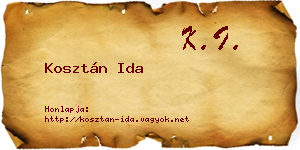 Kosztán Ida névjegykártya