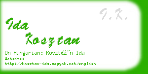 ida kosztan business card